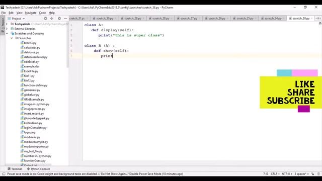 Inheritance in Python  [O Level Class- M3-R5]  Live class taken in Hindi