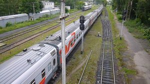 Псков-Москва, подача под посадку. ТЭМ2-7618.