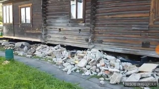 Подъем дома с заменой венцов и фундамента на свайный винтовой 6 на 15 метров смотреть онлайн