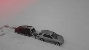 LC Prado and Mercedes W164 - в снежном поле!