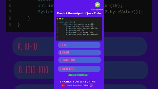 78. Can you predict the output of JAVA code | The Stylish Coder | #java смотреть онлайн