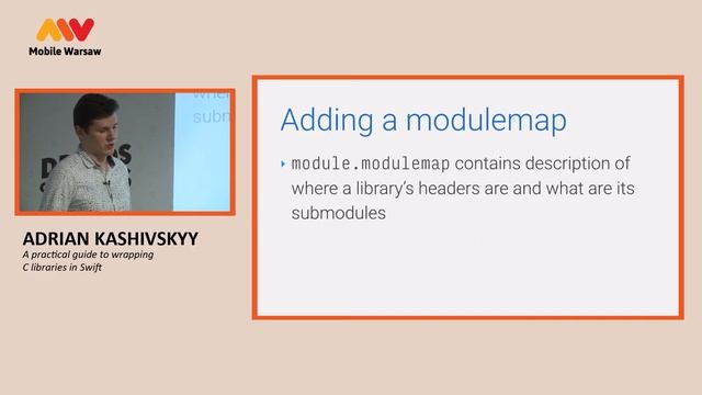 Mobile Warsaw #42 – Adrian Kashivskyy – A practical guide to wrapping C libraries in Swift смотреть онлайн
