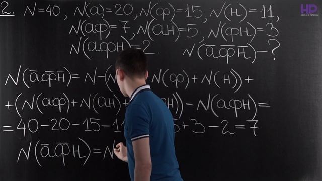Математика, 10 класс | Комбинаторика. Формула включения и исключения