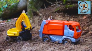 МУльтик про Машинки. Мусоровоз, вертолёт и экскаватор. МанкиМульт