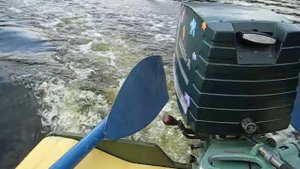 лодочный мотор Москва-М и лодка Романтика (короткая) запуск и глиссирование