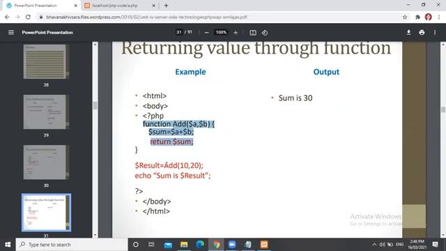 PHP- Control statements, Loops-While, For, Foreach, PHP Functions, PHP String Manipulation Function
