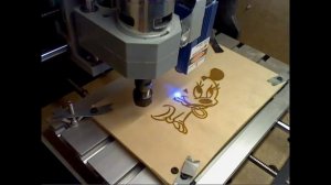 Выжигаем лазером Минним Мауса на станке CNC 3018 pro