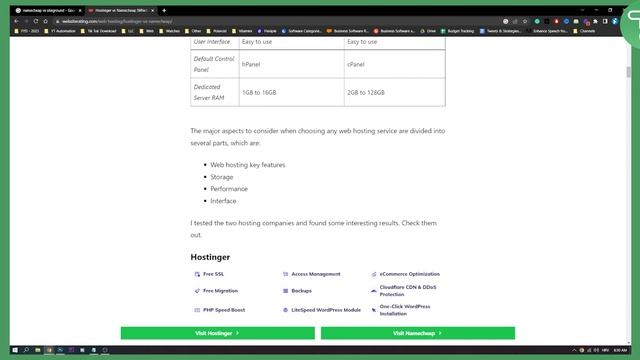 Namecheap vs Hostinger Webhosting 2023 - The Best Hosting for Wordpress?