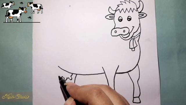 How to draw a Cow? for kids step by step |Cow drawing tutorial @kidschart5240 #drawing #cow смотреть онлайн