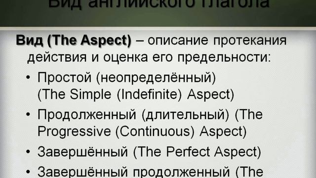 Английский глагол. Формы и категории (Введение к спряжению английского глагола) смотреть онлайн