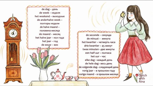 Нидерландский: слова по теме Время  Time