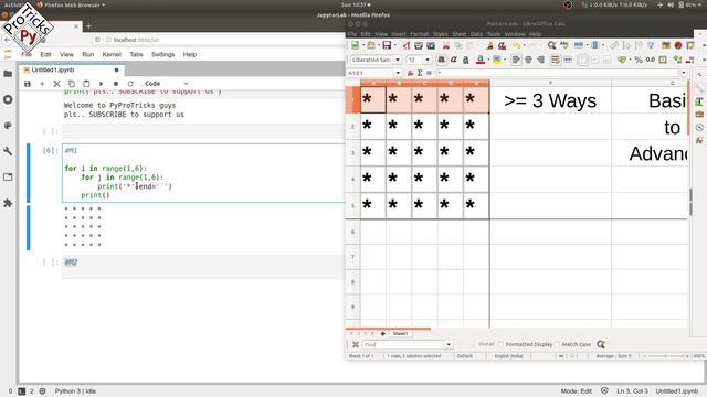 Python Pattern Program - Printing Star '*' in Square Shape | Star Pattern | Python Star Pattern 1