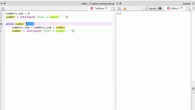 Learn Python - while loops