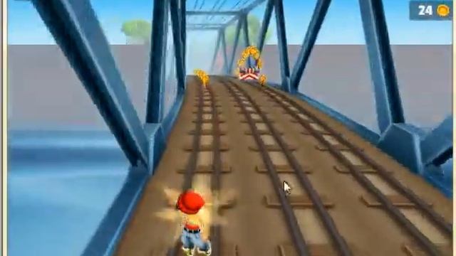 Летаем спиной в Subway Surf на ПК смотреть онлайн