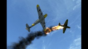 Bf 109 F-4 против Миг-3. Бой над аэродромом.