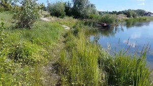 Котлован яма в станице Мелиховской на реке Дон 11.07.2017 Ростовская область