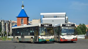Автобус Scania OmniLink CL94UB (АО 718 22). Покатушки по Барнаулу с воющей коробкой.