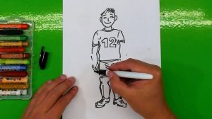 Как нарисовать ФУТБОЛИСТА просто / ФУТБОЛ с РыбаКит