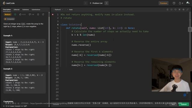 LeetCode Python Solutions: 189. Rotate Array #python #coding  #leetcode