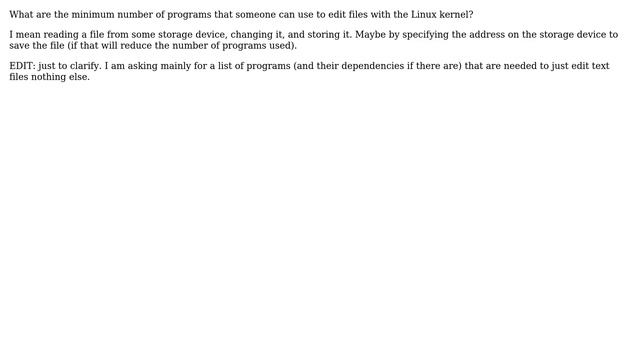 Unix & Linux: What are the GNU programs that I need with Linux if I only edit files? смотреть онлайн