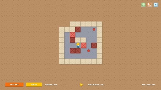 Super BoxMan Ultra: Mud World - Level 9 Walkthrough смотреть онлайн