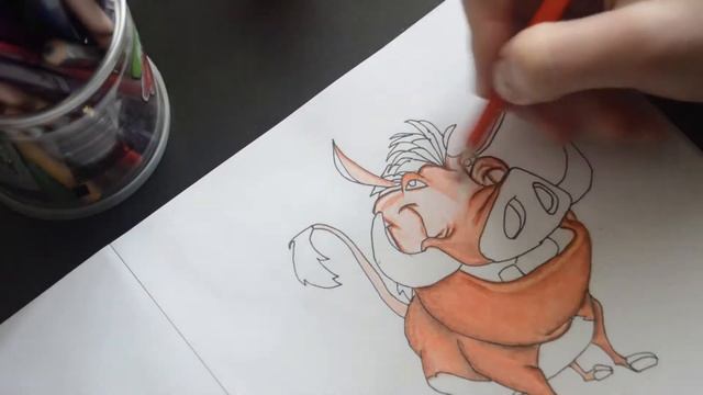 Рисую кабана из мультика дисней Тимон и Пумба (Король Лев) Draw cartoon disney Timon & Pumba смотреть онлайн