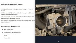 Causes and Fixes P0505 Code: Idle Control System