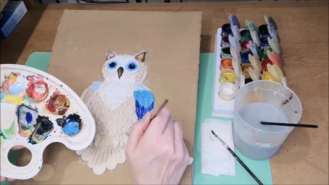 Филин-картина из соленого теста. смотреть онлайн