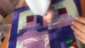 Лоскутная наволочка из полос. Блок изба.