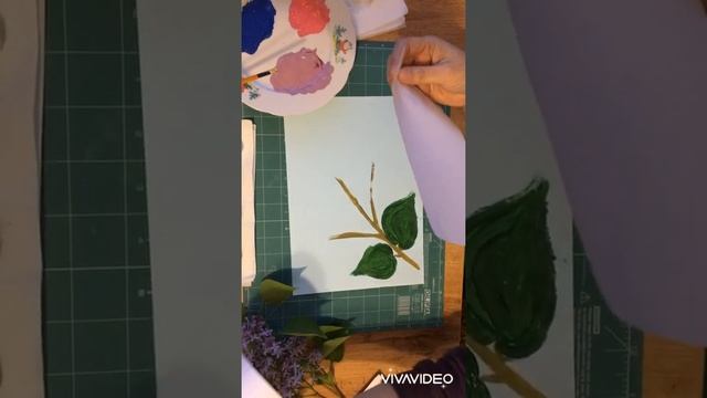 Рисование "Ветка Сирени" от воспитателя Школы № 1517 Гаджикурбановой Динары Гуснутдиновны смотреть онлайн