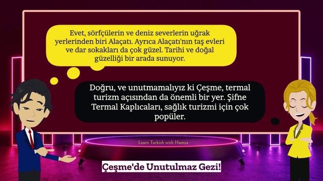 Çeşme'de Unutulmaz Gezi - İzmir | Turkey | #turkish, Learn Turkish | Turkish Lesson,