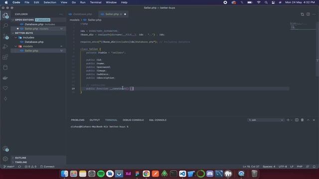 Flutter Shopping App Tutorial 8 - Preparing the Backend in PHP - Seller Model Class