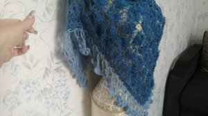 Супер обвязка шали крючком "Сердечки с каплями дождя", НОВАЯ ОБВЯЗКА ШАЛИ, ТРЕУГОЛЬНАЯ ШАЛЬ КРЮЧКОМ