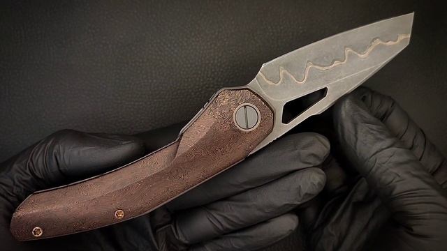 Dihtiarov Knives "Raptor-S", N690 laminate with copper, carbon scales, titanium liner lock смотреть онлайн