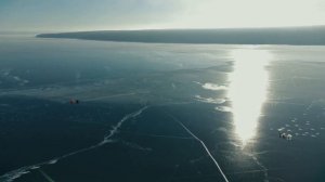 Зимнее Сурское водохранилище с высоты с дрона Fimi X8 SE 2022