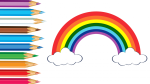 Мультик-раскраска для юных художников. Рисуем и раскрашиваем радугу