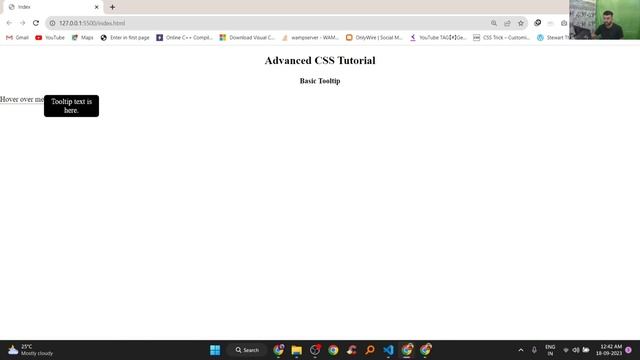 Tooltip | CSS Tooltip | Basic Tooltip | Simple Tooltips On Hover | Advanced CSS Tutorial