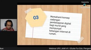 [WEBINAR UNIT PG JAWI (Pengenalan)]   GSuite For Edu : Pengenalan & Aplikasi Dalam Pendidikan