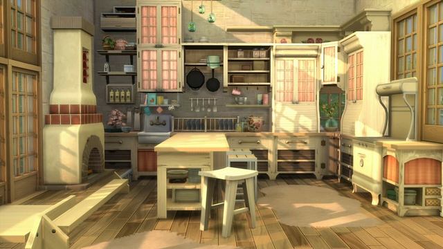 A Country Kitchen Kit Themed Room in Light Colors | The Sims 4 Stop Motion Speed Build | No CC смотреть онлайн