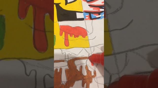 1 drawing 4 styles! Spongbob! Part 3 Drip Effect! Very satisfying! #art #satisfying #asmr #spongebo