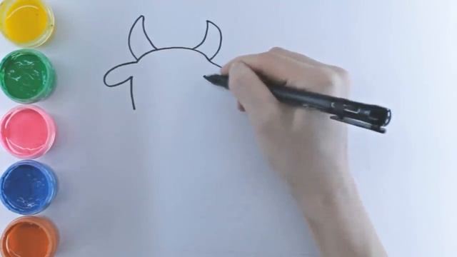 Рисуем домашних животных. Корова, и хрюшка) Рисунки для детей ,Drawings for children смотреть онлайн