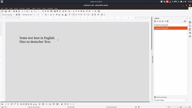 Changing the paragraph language in LibreOffice Writer смотреть онлайн