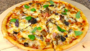 Вот как надо готовить настоящую пиццу, ароматную, сочную и очень вкусную! Пицца с Грибами.