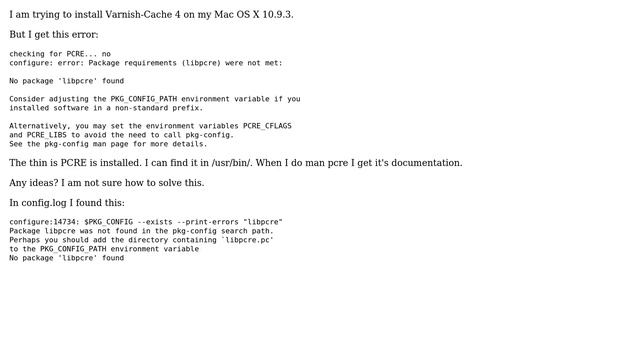 Varnish installer cannot find PCRE when it is already installed смотреть онлайн