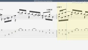 Guitar TAB - J.S. Bach - BWV 996 Allemande (1685-1750) | Tutorial Sheet Lesson #iMn