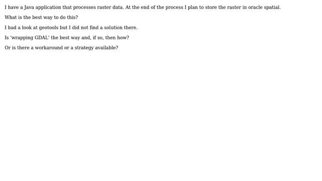 GIS: Storing raster data with Java into Oracle Spatial смотреть онлайн