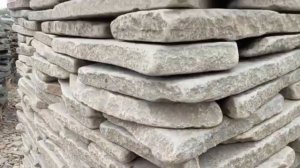 Галтованный серо зелёный песчаник плитняк 3см