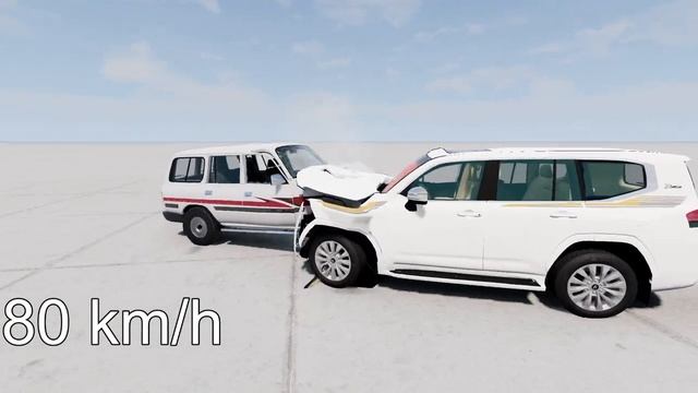 TOYOTA LC 80 vs TOYOTA LC 300! 150 Km/H CRASH TEST! - BeamNg Drive