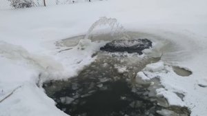искусственный водоем зимой.(ПЕРЕЗАМОРОЗКА)