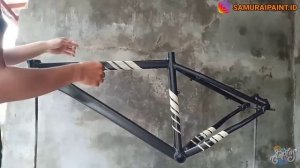 Repaint Frame Sepeda MTB Polygon Xtrada Warna Hologram Samurai Paint